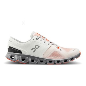 Beige / Orange Men On Cloud X 3 Road Running Shoes | ZA_ON8853