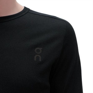 Black Men On Merino Long-T T-shirts | ZA_ON8042