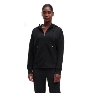 Black Women On Zipped Hoodie | ZA_ON9069