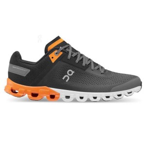 Black / Orange Men On Cloudflow Road Running Shoes | ZA_ON9153
