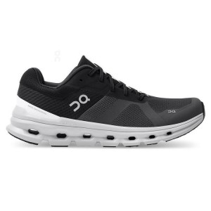 Black / White Men On Cloudrunner Wide Road Running Shoes | ZA_ON8387