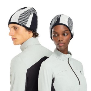 Black / White Men On Explorer Merino Beanie | ZA_ON8973