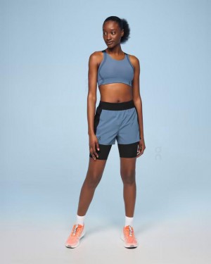 Blue / Black Women On Active Shorts | ZA_ON9103