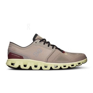 Brown Men On Cloud X 3 Road Running Shoes | ZA_ON8265