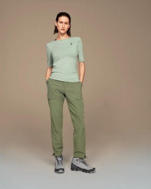 Green Women On Merino-T T-shirts | ZA_ON8726