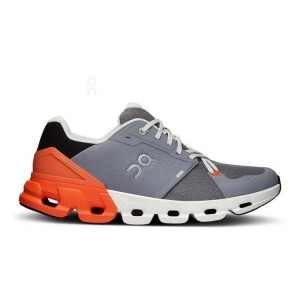 Grey / Orange Men On Cloudflyer 4 Road Running Shoes | ZA_ON8020