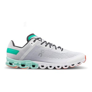 Grey / Turquoise Men On Cloudflow Road Running Shoes | ZA_ON9095