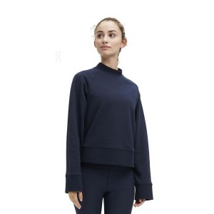 Navy Women On Crew Neck Sweatshirts | ZA_ON8120