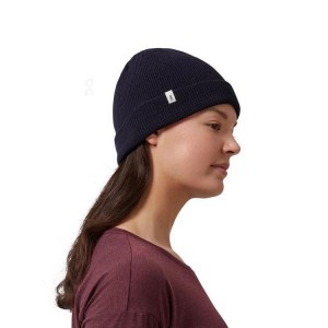 Navy Women On Merino Beanie | ZA_ON8226