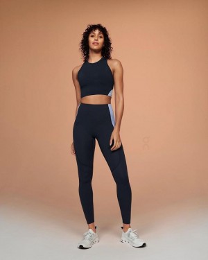Navy Women On Movement Crop Tank | ZA_ON9161