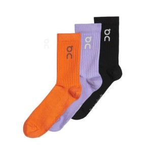 Orange / Purple / Black Men On Logo 3-Pack Socks | ZA_ON8769