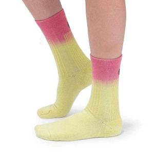Pink / Yellow Men On All-Day Socks | ZA_ON8471