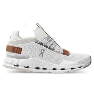 White / Brown Men On Cloudnova Sneakers | ZA_ON8518