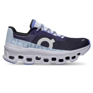 White / Navy Women On Cloudmonster Road Running Shoes | ZA_ON9052