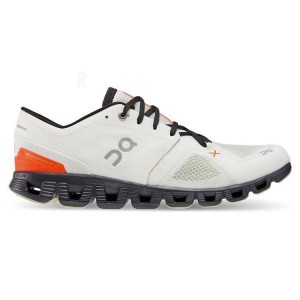 White / Orange Men On Cloud X 3 Road Running Shoes | ZA_ON9029