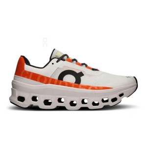 White / Orange Women On Cloudmonster Road Running Shoes | ZA_ON9022