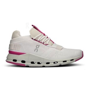 White / Red Women On Cloudnova Sneakers | ZA_ON8369