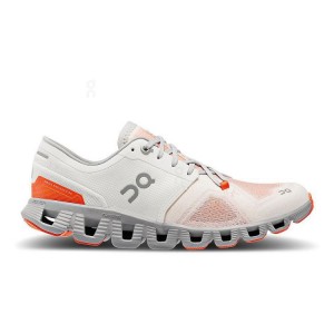 White / Rose Women On Cloud X 3 Road Running Shoes | ZA_ON8577
