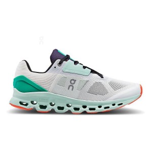 White / Turquoise Men On Cloudstratus Road Running Shoes | ZA_ON9032