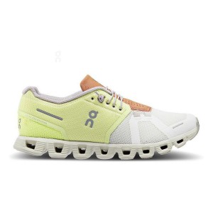 Yellow / White Women On Cloud 5 Sneakers | ZA_ON8193